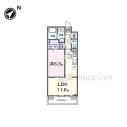 エルグランデSOU 1LDKの間取図画像