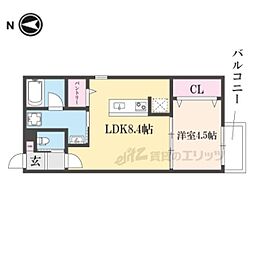 メゾン・ド・メグ湖南 1LDKの間取図画像