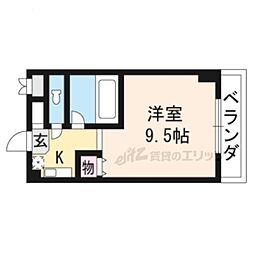 カルテットコボリB棟 1Kの間取図画像