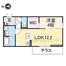 アリア大江 1LDKの間取図画像