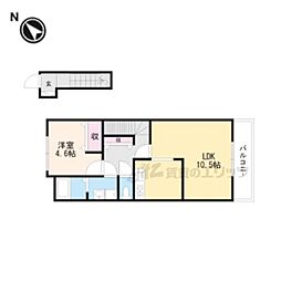 エクセレントアーバン・カズ 1LDKの間取図画像