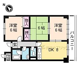 クレール弐番館 3LDKの間取図画像