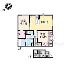 Villa高畔 2LDKの間取図画像