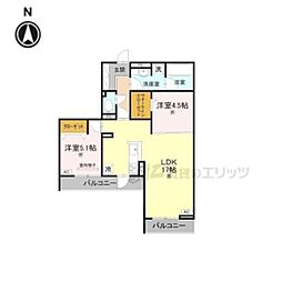 HAMAL'ATRIUMUM 2LDKの間取図画像