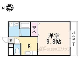 メゾン小西名坂2 1Kの間取図画像