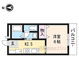 ヒルトップ瀬田 1Kの間取図画像