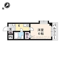 グロワール赤羽 1Kの間取図画像