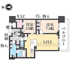 プレミスト大津ステーションレジデンス 2LDKの間取図画像