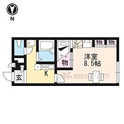 レオパレス瀬田橋本 1Kの間取図画像