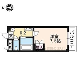 マリーブ1820 1Kの間取図画像