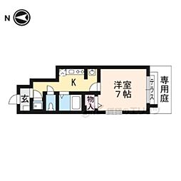 エスポアールコート 1Kの間取図画像