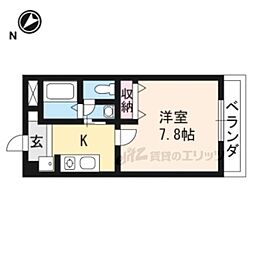 ドリームタウンDX 1Kの間取図画像