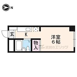 サンサーラなかじま ワンルームの間取図画像