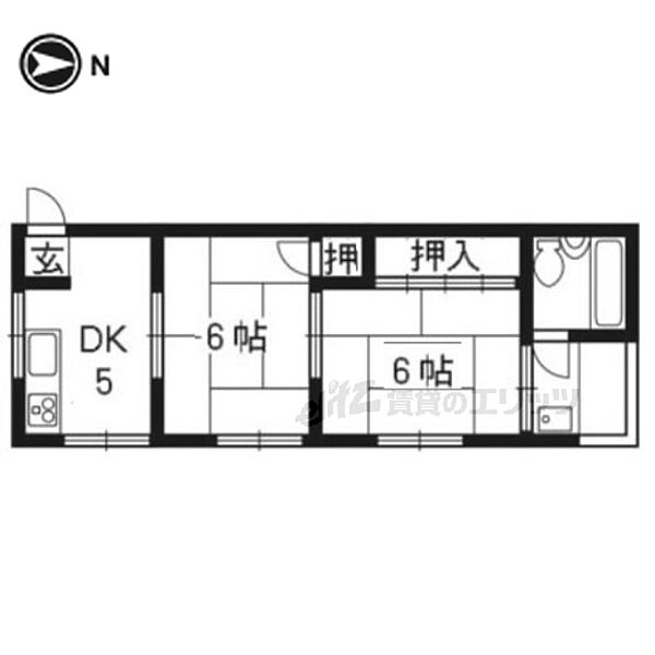 御陵ハイツ 2-11｜京都府京都市西京区御陵溝浦町(賃貸アパート2K・2階・34.00㎡)の写真 その2