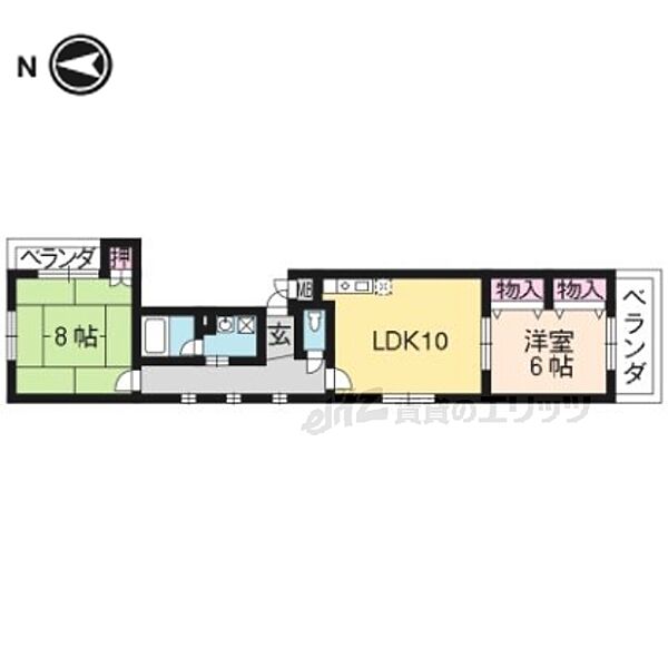 ＯＮマンション 306｜京都府京都市西京区桂徳大寺北町(賃貸マンション2LDK・3階・60.98㎡)の写真 その2