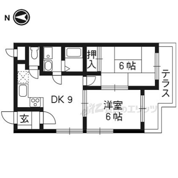 京都府京都市右京区嵯峨広沢西裏町(賃貸マンション2LDK・1階・38.88㎡)の写真 その2