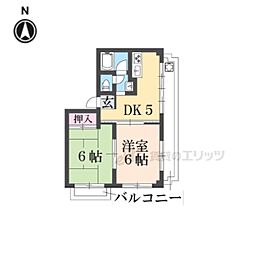 マンション 2DKの間取図画像