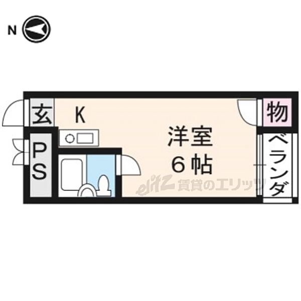 M’ｓ太秦 2-C｜京都府京都市右京区太秦石垣町(賃貸マンション1K・2階・14.63㎡)の写真 その2