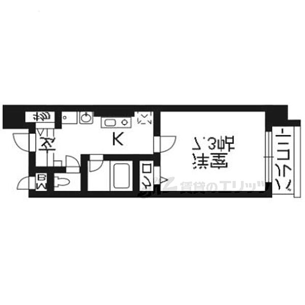 辻が花 406｜京都府京都市右京区西院矢掛町(賃貸マンション1K・4階・25.08㎡)の写真 その2