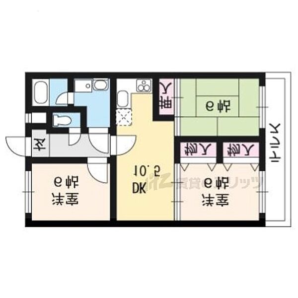 ロイヤルコートワダ 306｜京都府京都市西京区大枝塚原町(賃貸マンション3LDK・3階・65.16㎡)の写真 その2