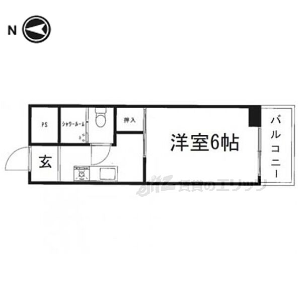 藤ハイツ 4E｜京都府京都市右京区太秦御所ノ内町(賃貸マンション1K・4階・18.00㎡)の写真 その2