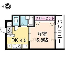 カ−ネルスタジオ2 3階1DKの間取り