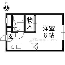 パリス嵐山 ワンルームの間取図画像