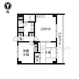 清光ハイツ 2LDKの間取図画像