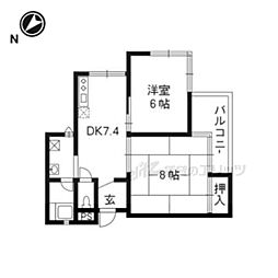 メゾンド戸倉 3階2DKの間取り