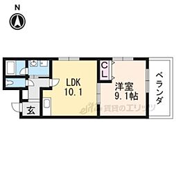 JR山陰本線 丹波口駅 徒歩12分の賃貸マンション 1階1LDKの間取り
