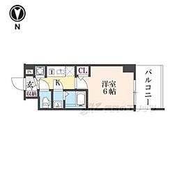 阪急京都本線 西院駅 徒歩8分の賃貸マンション 8階1Kの間取り