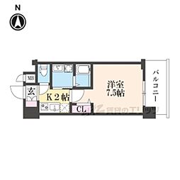 ベラジオ雅び京都西院II 1Kの間取図画像