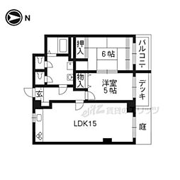 京都嵐山レックスマンション 1階2LDKの間取り