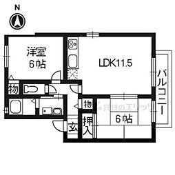 アネックス扇田 2LDKの間取図画像