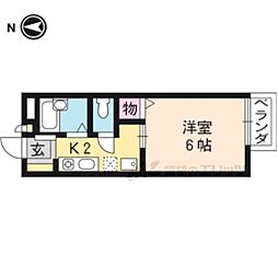 ラ・ベル・エキップB 1Kの間取図画像