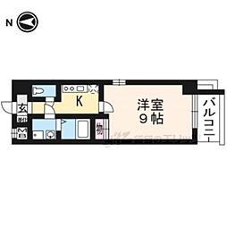 バロン 1Kの間取図画像
