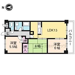 Requie上桂 3LDKの間取図画像
