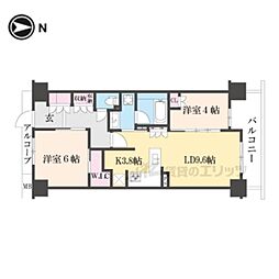 ファインレジデンス京都五条通 2LDKの間取図画像
