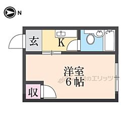 ヴィラ吉祥院 1Kの間取図画像