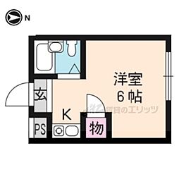 Mマンション 1Kの間取図画像