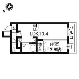 ハピネスクエア桂 1LDKの間取図画像