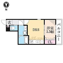 ARCA桂川 1DKの間取図画像