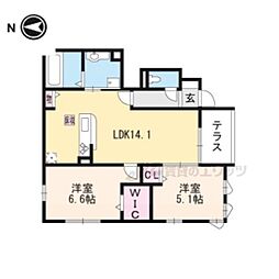 リアン今里 2LDKの間取図画像
