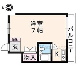 ハイデンス豊幸 ワンルームの間取図画像