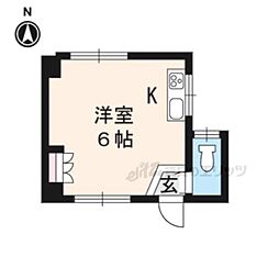 今出川マンション ワンルームの間取図画像