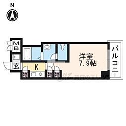 サンシティ御所西 1Kの間取図画像