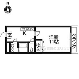 SechsTaharaHeim 1Kの間取図画像