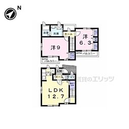 バンブーレン 2LDKの間取図画像
