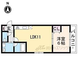 ブリリアコート丹波橋 1LDKの間取図画像