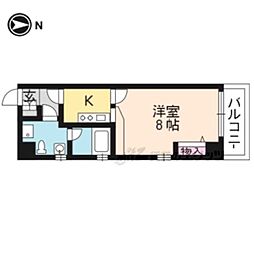 ブローニュ御所東 1Kの間取図画像